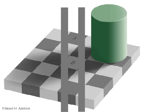 Ilusão de óptica tabuleiro - prova